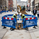 Premium Heavy Duty Pedestrian Barrier - Fully Compliant, Stackable, Blue Safety Solution for Events and Work Zones