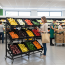Professional Single Sided Mobile Fruit and Vegetable Display - 1600mm with Lockable Castors and Shelving Options