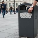 Premium Stainless Steel Cigarette Stubber Attachment for Enhanced Litter Bin Functionality