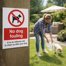 No Dog Fouling Sign – 1mm Rigid Plastic – Indoor/Outdoor Use