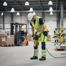 Premium Hi-Vis Yellow/Navy Blue Trousers - 4-Way Stretch Fabric with Reinforced Pockets for Enhanced Comfort and Flexibility