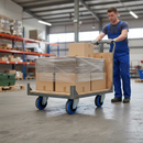 80mm Swivel Plate Castor with Blue Elastic Nylon Centre