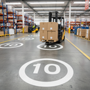 Professional 10mph Speed Limit Roundels - Durable Thermoplastic Markings for Car Parks and Airports
