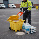 Premium 200 Litre Grit Bin Kit with Tough Scoop for Winter Road Safety - High-Quality Professional Grade for Industrial and Commercial Applications