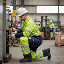 Premium High-Performance Cargo Trouser in Yellow/Navy with ISO 20471 Class 1 Certification and Regular Leg Length