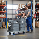 100mm Fixed Plate Heavy Duty Castor with Blue Elastic Tyre