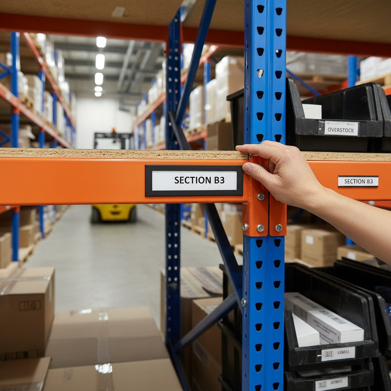 Pack of 100 Premium Magnetic Label Holders - 80mm x 25mm