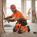 High-Performance Safe Trousers With Kneepad Pockets - Hi-Vis Orange/Moss Green