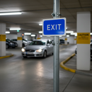 Premium Post Mounted Car Park Exit Sign for Clear Direction with R2/RA2 Reflectivity