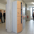 Four-Door Timber-Effect Locker with Cam Lock – Steel Frame