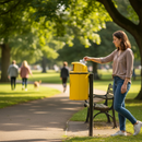Premium 40L Wall or Post Mounted Litter Bin - Durable UV-Protected Polyethylene with Optional Lid for Enhanced Waste Disposal