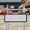 Premium Blank Supplementary Quick Fit Sign 750mm x 3mm Plastic in White or Yellow with Black Border for Custom Signage