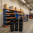 4x Heavy Duty Shelving Units - 1800mm High with 12x 37L Storage Boxes