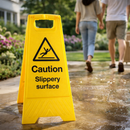 Caution Slippery Surface Sign – 300mm x 600mm – Polypropylene – Indoor/Outdoor Use