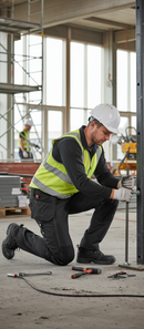 Premium Heavy Duty Trousers with Kneepad Pockets - Flexible, Water-Repellant, and Durable for Mechanics and Engineers