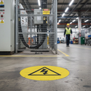 Premium Electrical Danger Floor Sign - 430mm Slip-Resistant Vinyl for Safety Messaging