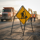 Premium 750mm Triangular Metal Road Sign Frame with Long Legs for Enhanced Visibility and Durability