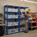 Premium 2x Shelving Units - 1800mm High - Blue with 8x 33.5L Storage Boxes