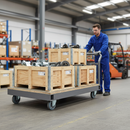 200mm Heavy Duty Swivel Plate Castor with Grey Elastic Rubber Tyre