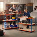 Heavy Duty Workbenches - 990mm High - 200kg Capacity - Chipboard - Blue/Orange