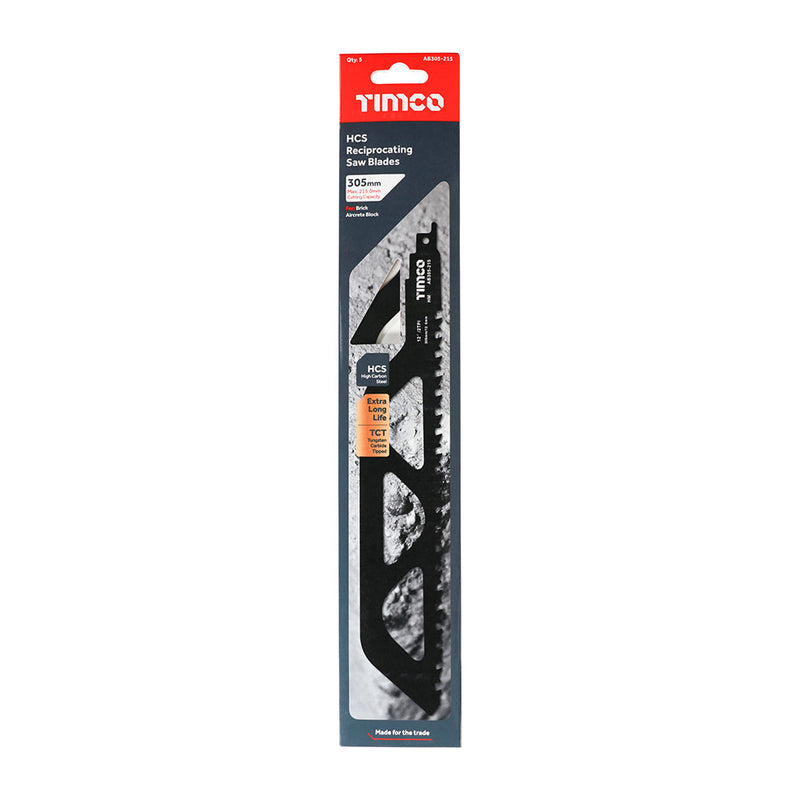 Reciprocating Saw Blades - Block / Brick Cutting - Tungsten Carbide Tipped Blade - S1243HM