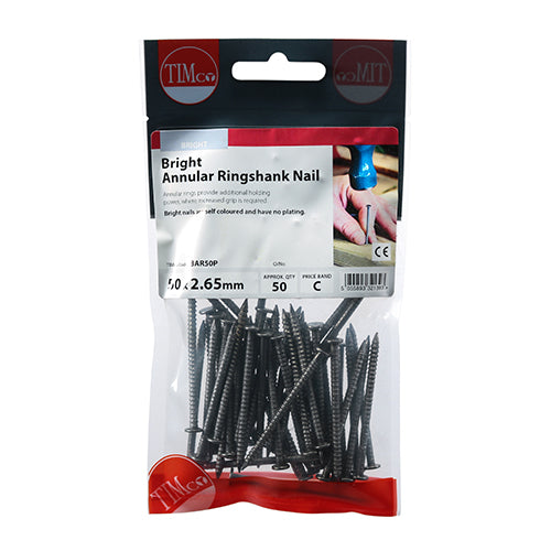 Annular Ringshank Nails - Bright - 50 x 2.65