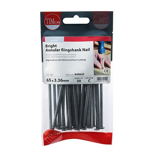 Annular Ringshank Nails - Bright - 65 x 3.35