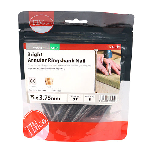 Annular Ringshank Nails - Bright - 75 x 3.75
