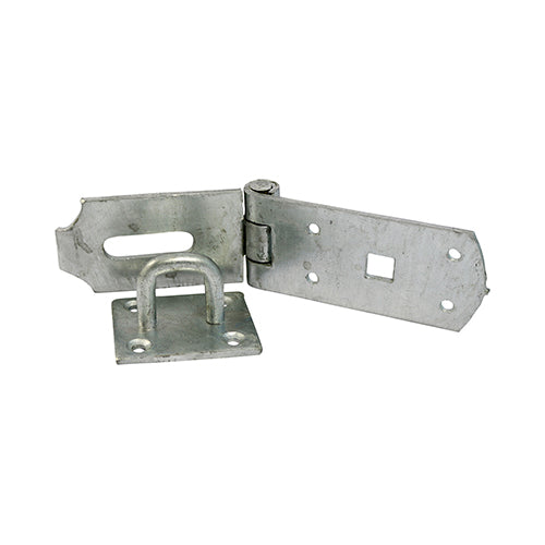 Secure Bolt On Hasp & Staple - Heavy Duty - Hot Dipped Galvanised - 8"