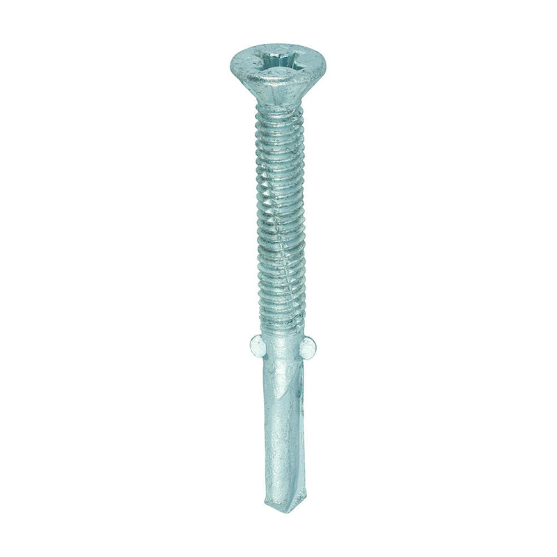 Metal Construction Timber to Heavy Section Screws - Countersunk - Wing-Tip - Self-Drilling - Exterior - Silver Organic - 5.5 x 55