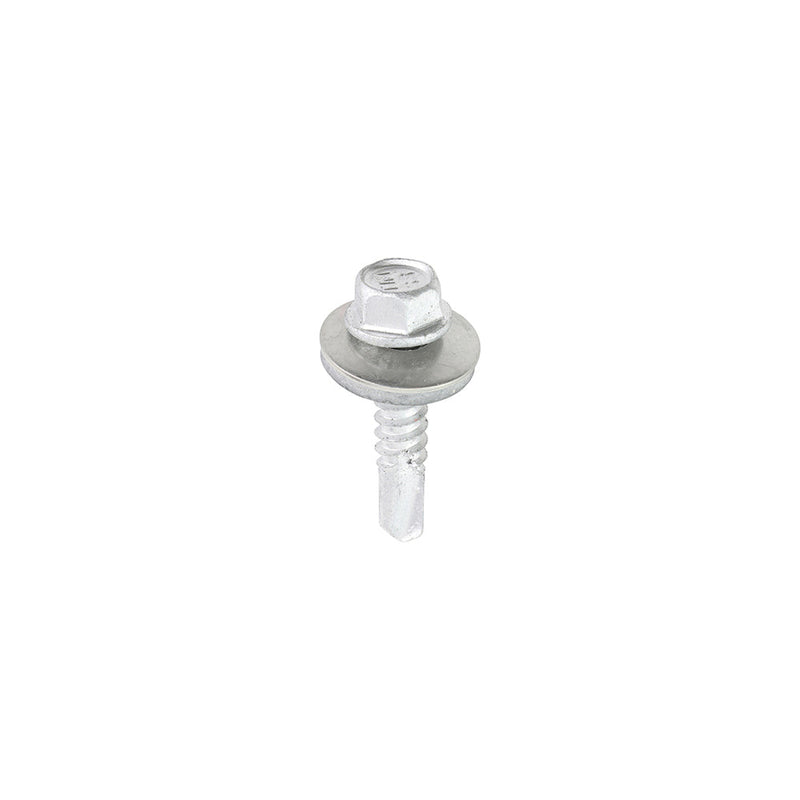 Metal Construction Light Section Screws - Hex - EPDM Washer - Self-Drilling - Exterior - Silver Organic - 5.5 x 25