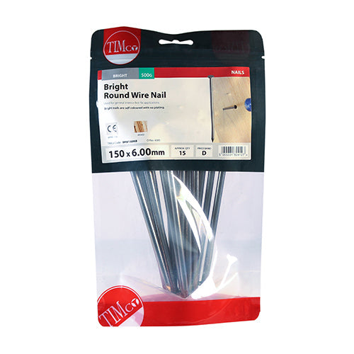 Round Wire Nails - Bright - 150 x 6.00