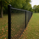 Black PVC Coated Chain Link Fence – 12.5m x 1800mm x 50mm Heavy Duty Roll