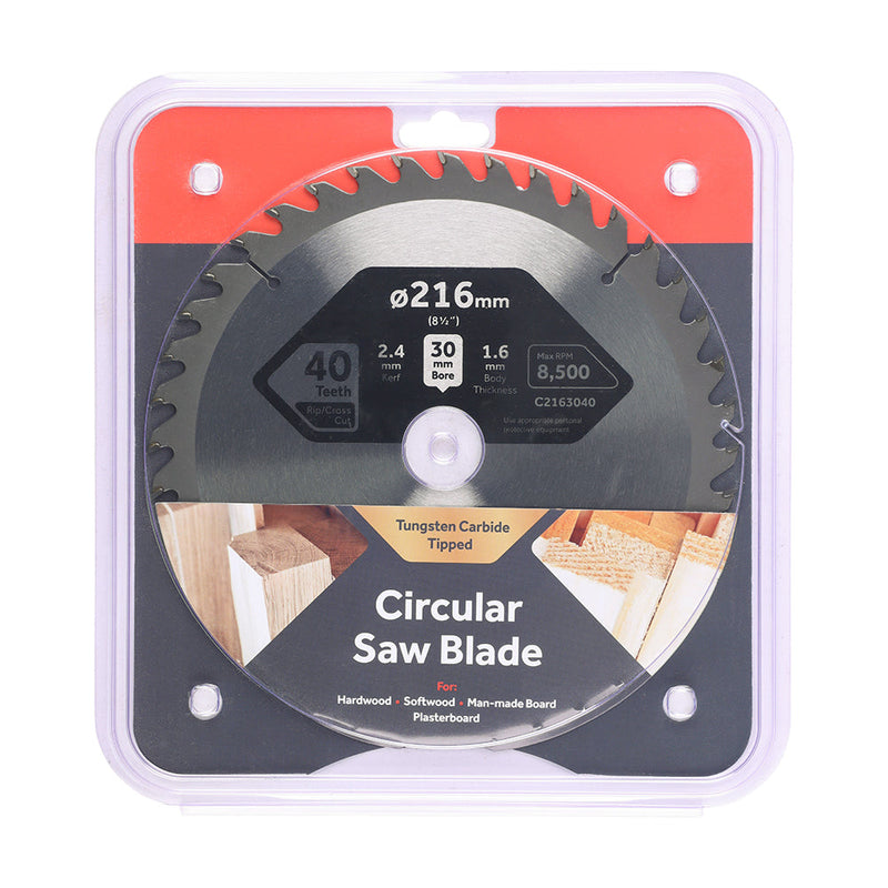 Circular Saw Blade - Trimming/Crosscut - Medium/Fine - 216 x 30 x 40T
