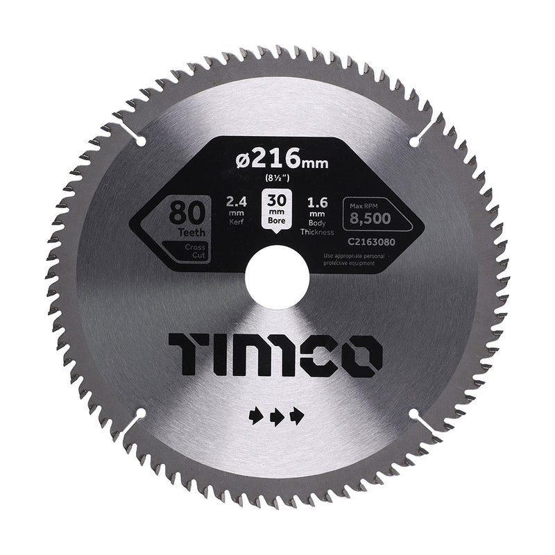 Circular Saw Blade - Fine Trim/Finishing - Extra Fine - 216 x 30 x 80T