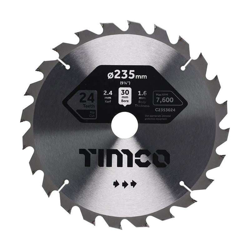 Circular Saw Blade - General Purpose - Coarse/Medium - 235 x 30 x 24T