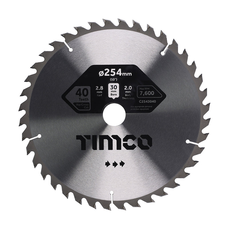 Circular Saw Blade - Combination - Medium - 254 x 30 x 40T