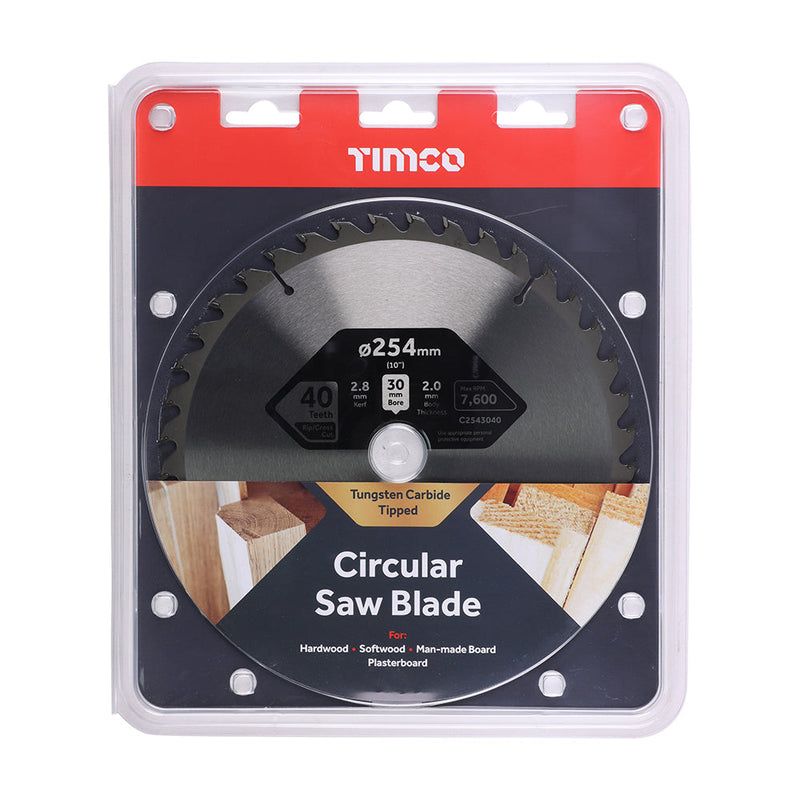 Circular Saw Blade - Combination - Medium - 254 x 30 x 40T