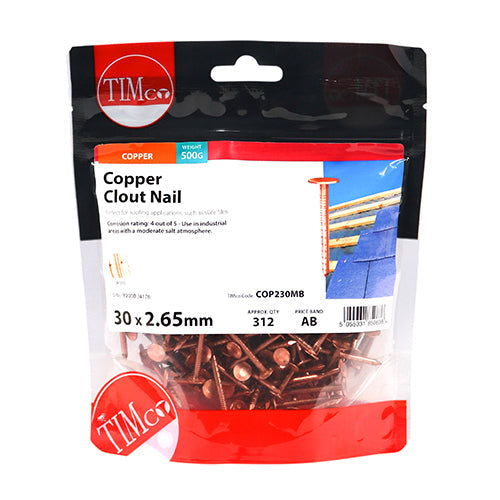 Clout Nails - Copper - 30 x 2.65