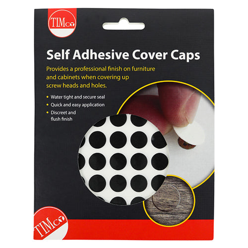 Self-Adhesive Cover Caps - Black - 13mm