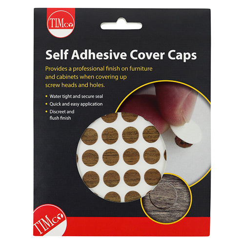 Self-Adhesive Cover Caps - Dijon Walnut - 13mm