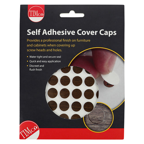 Self-Adhesive Cover Caps - Mahogany - 13mm