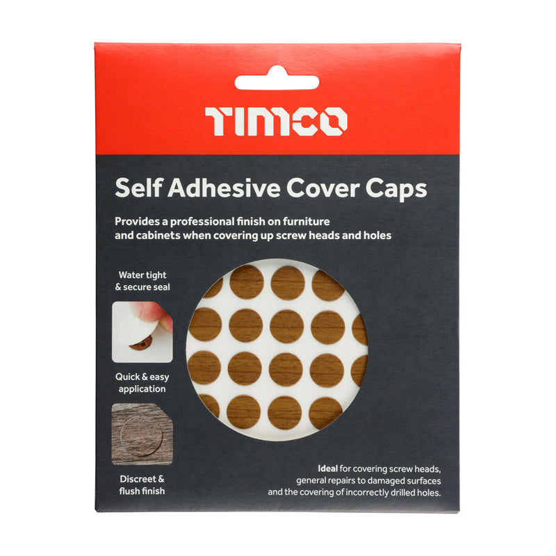 Self-Adhesive Cover Caps - Natural Walnut - 13mm