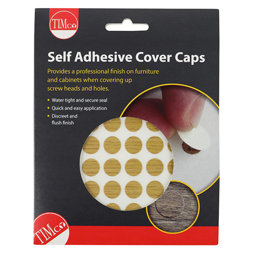 Self-Adhesive Cover Caps - Oak - 13mm