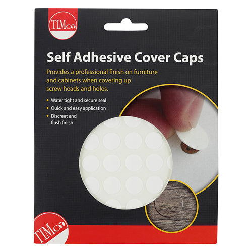Self-Adhesive Cover Caps - White Matt - 13mm