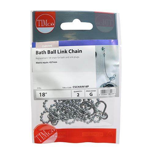 Ball Link Chains - Bath - Chrome - 18"