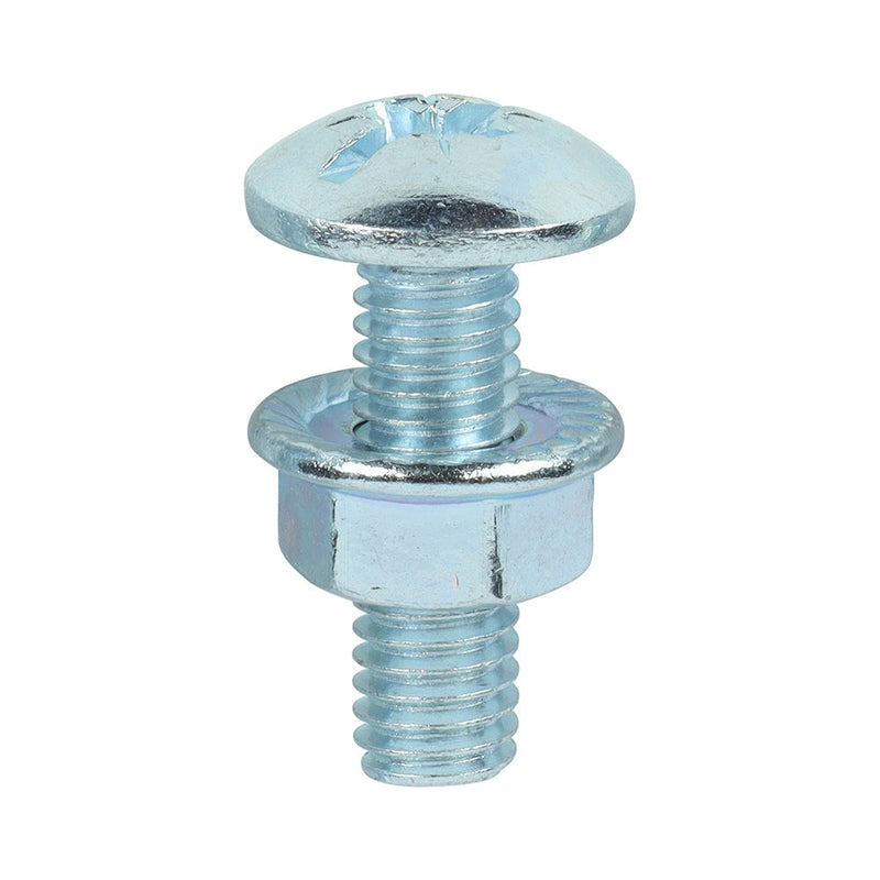 Cable Tray Bolts with Flange Nuts - Zinc - M6 x 20