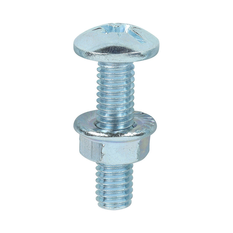 Cable Tray Bolts with Flange Nuts - Zinc - M6 x 25