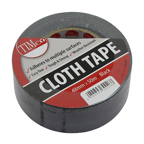 Cloth Tape - Black - 50m x 48mm