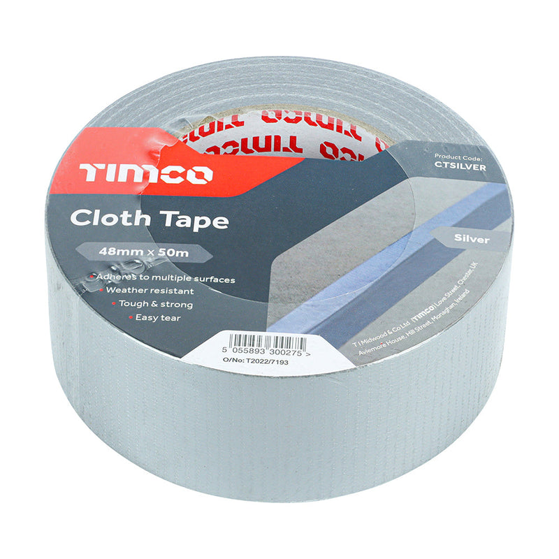 Cloth Tape - Silver - 50m x 48mm